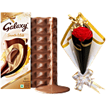 bb Combo Galaxy Smooth Milk Chocolate Bar 110 g+Eternal Blooms Red Royale Bouquet 1 pc Combo (2 items)
