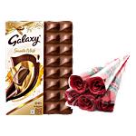 bb Combo Galaxy Smooth Milk Chocolate 110 g + Creative Space Artificial Rose 60×10 cm Combo (2 items)