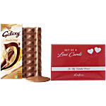 bb Combo Galaxy Smooth Milk Chocolate 110g + eCraftIndia Love Post Cards Red & White 1pc Combo (2 items)