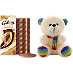 bb Combo Galaxy Smooth Milk Chocolate Bar 110 g+Just Bear Stripe Mylor Soft Toy 1 pc Combo (2 items)