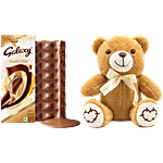bb Combo Galaxy Smooth Milk Chocolate 110 g + Lazy Baby Soft Cuddle Teddy Love Bow Brown Combo (2 items)
