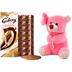 bb Combo Galaxy Smooth Milk Chocolate Bar 110 g+Just Bear Teddy With Heart On Ear 1 pc Combo (2 items)