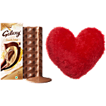 bb Combo Galaxy Smooth Milk Chocolate Bar 110 g+JBG Heart Shape Cushion Red 1 pc Combo (2 items)