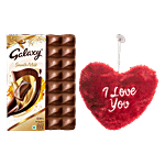 bb Combo Galaxy Smooth Milk Chocolate Bar 110 g + Dimpy Stuff Red Heart Plushie 1 pc Combo (2 items)