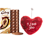 bb Combo Galaxy Smooth Milk Chocolate Bar 110 g + Dimpy Stuff Red Heart Plushie 1 pc Combo (2 items)