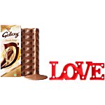 bb Combo Galaxy Smooth Milk Chocolate Bar 110 g+Mansaa LED Love Marquee Sign - Red 1 pc Combo (2 items)