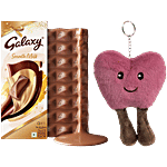 bb Combo Galaxy Smooth Milk Chocolate 110 g+Lazy Baby Smiley Heart Plush Keychain Cherry Combo (2 items)