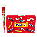 bb Combo Snickers Minis Valentine Chocolate 195.5 g + Desidiya Scented Faux Red Rose 1 pc Combo (2 items)