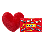 bb Combo Snickers Minis Valentine Chocolate Pack 195.5 g+JBG Heart Cushion Red 1 pc Combo (2 items)