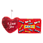 bb Combo Snickers Minis Valentine Chocolate 195.5 g+Dimpy Stuff Red Heart Plushie 1 pc Combo (2 items)