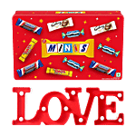 bb Combo Snickers Minis Valentine Chocolate Pack 195.5 g+Mansaa LED Love Marquee Sign Red Combo (2 items)