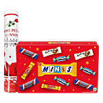 bb Combo Snickers Minis Valentine Chocolate 195.5 g+Party Propz Rose Petals Cannon 30 cm Combo (2 items)