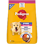 Pedigree Puppy Dry Dog Food, Chicken & Milk, 3 kg, 100% Complete & Balanced Food for Puppies 10 kg 