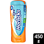 Horlicks Lite Malt Flavour Nutritional Drink, No Added Sugar For Adults 450 g