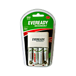 Eveready Rechargeable Battery With Charger For Toys, Mp3 Player - AA, Lasts Up To 1000 Recharges 4 pcs Blister Pack