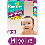 Pampers  Active Baby Taped Diapers - M 90 pcs