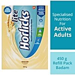 Horlicks Lite Health & Nutrition Drink - Badam Flavour 450 g Carton