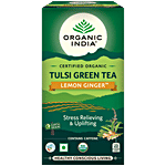 Organic India Tulsi Green Tea - Lemon & Ginger 45 g (25 Bags x 1.8 g each)