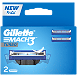 Gillette Mach 3 Turbo Manual Razor Blades for MenPack of 2 Cartridges 2 pcs