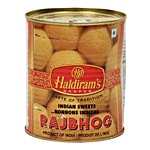 Haldiram's Rajbhog - Dipped In Sugar Syrup, Sweet Delicacy 1 kg Tin