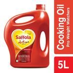 Saffola Active Refined Cooking oil | Blended Rice Bran & SoyaBean oil | Pro Weight Watchers 5 L Jar