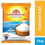 Aashirvaad Salt/Uppu - Iodised 1 kg Pouch