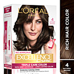L'Oreal Paris Excellence Creme Triple Care Hair Colour 72 ml + 100 g 4 Natural Brown