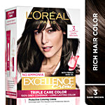 L'Oreal Paris Excellence Creme Hair Colour 72 ml + 100 g 3 Natural Darkest Brown