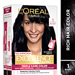 L'Oreal Paris Excellence Creme Hair Colour 72 ml + 100 g 1 Black