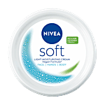 Nivea Soft Light Moisturizer - With Vitamin E & Jojoba Oil, Instant Hydration, Non Greasy Cream, For Face, Hand & Body 200 ml