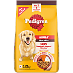 Pedigree Adult Dry Dog Food, Meat & Rice, 1.2 kg, 3 kg, 100% Complete & Balanced Food for Adult Dogs 1.2 kg