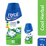Nycil Germ Expert Prickly Heat Powder - Cool Herbal 150 g (Get Cool Herbal 50 g Free)