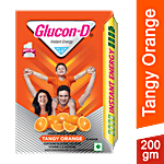 Glucon-D Instant Energy Nutrition Drink - Tangy Orange 200 g Refill Pack