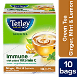 Tetley Green Tea Immune, With Added Vitamin C, Ginger, Mint & Lemon 14 g (10 Bags x 1.4 g each)
