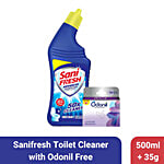Sanifresh Toilet Cleaner, Advanced Thicker Formulation 500 ml Bottle (Get Odonil Room Freshener Blocks 35 g Free)