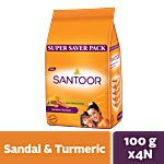 Santoor Sandal & Turmeric Bathing Soap 100 g (Pack of 4)