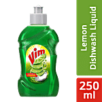 Vim Dishwash Liquid - With Power of Lemons 250 ml Bottle
