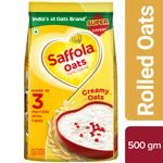 Saffola Oats - 100% Natural With High Protein & Fibre, Healthy Cereals 500 g Pouch