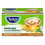 Tetley Green Tea - Immune With Added Vitamin C, Ginger, Mint & Lemon 90 g (25 Bags x 3.6 g each)