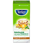 Tetley Green Tea Immune With Added Vitamin C, Ginger, Mint & Lemon 150 g (100 Bags x 1.5 g each)
