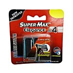 Super Max  Elegance 4 - 4 Blade Cartridge with Lubra Strip 1 pc Pack of 3