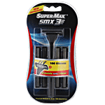 Supermax SMX3 3 Blade Razor - Reduces Skin Irritation, For Smoother & Closer Shave 1 pc (1 Handle+10 Cartridges)