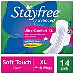 STAYFREE Sanitary Pads - Advanced Xl Soft Ultra-Thin, with Wings 14 pcs