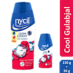 Nycil Germ Expert Prickly Heat Powder - Cool Gulabjal 150 g (Get Cool Gulabjal 50 g Free)