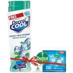 Dermi Cool Prickly Heat Powder - Menthol Regular 150 g (Get Free Dettol Cool Soap)