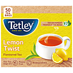 Tetley Black Tea - Lemon Twist, Zesty Flavour, Refreshing Taste 100 g (50 Bags x 2 g each)