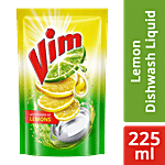 Vim Dishwash Liquid Gel - Lemon 225 ml Refill Pouch