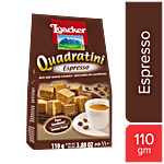 Loacker Quadratini Wafer Cookies - Espresso 110 g Pouch