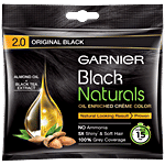 Garnier Black Naturals Hair Colour 20 ml + 20 g Shade 2, Original Black
