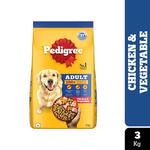 Pedigree Dry Pet Food - For Adult Dogs, Chicken & Vegetables 3 kg 